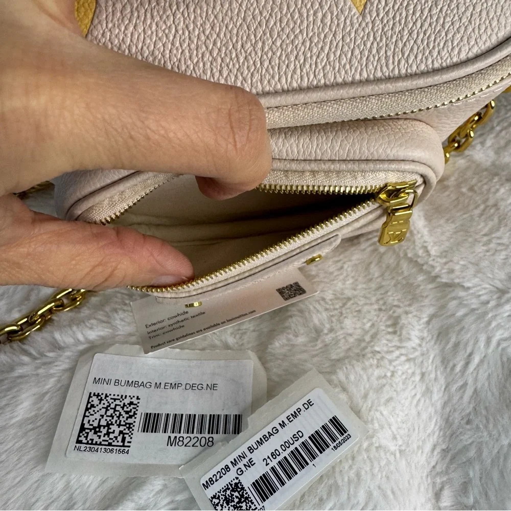 Louis Vuitton Empreinte Monogram Giant Mini By The Pool Bumbag Cream Saffron - Picture 6 of 13